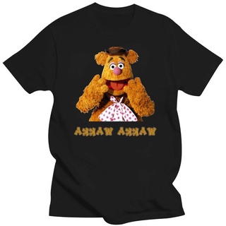 เสื้อยืดสีดำอินเทรนด์เสื้อยืด พิมพ์ลาย Fozzy Bear The Muppet สําหรับผู้ชายS-4XL