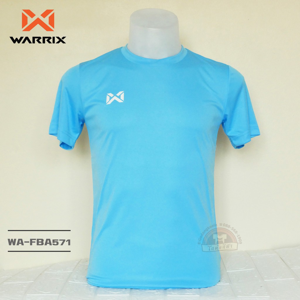 warrix-เสื้อกีฬาสีล้วน-เสื้อฟุตบอล-wa-fba571-สีฟ้า-ll-วาริกซ์-วอริกซ์-ของแท้-100