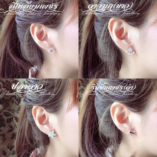 S925 ต่างหูเงินแท้ เพชร CZ Sterling Silver Stud Earrings