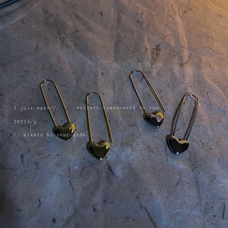 Korean version of the metal heart pin ear hooks cold wind design earrings 2022 simple earrings women for girls for women