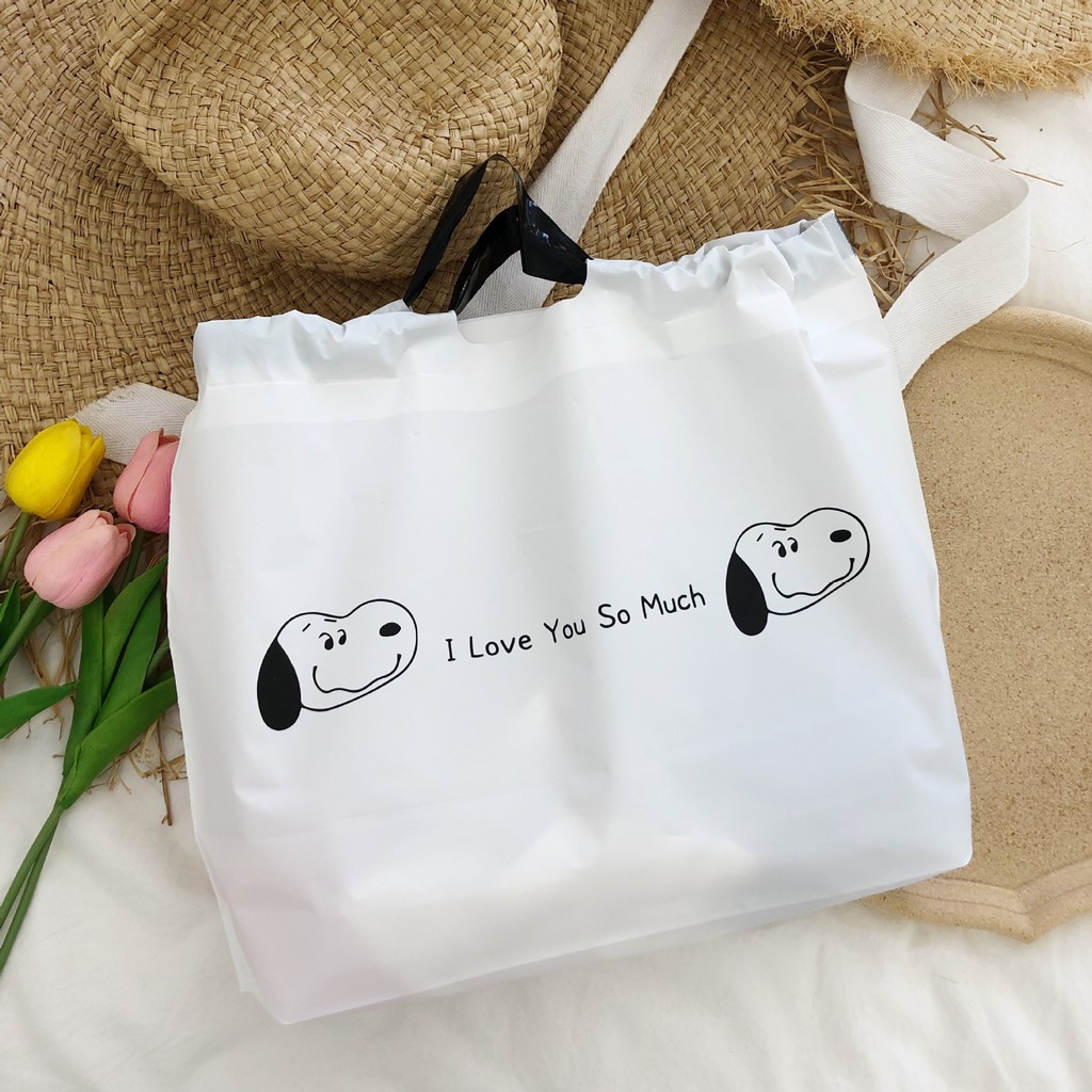 ภาพหน้าปกสินค้ากระเป๋าถือกระเป๋าช้อปปิ้งลาย Snoopy น่ารัก