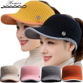 หมวกเบสบอล ผ้าถัก ให้ความอบอุ่น เหมาะกับใส่เล่นกีฬากอล์ฟ แฟชั่นฤดูใบไม้ร่วง และฤดูหนาว สําหรับผู้หญิง