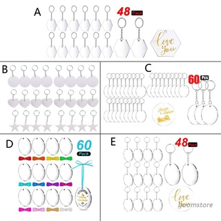Boom พวงกุญแจอะคริลิคใส รูปดาว หัวใจ วงรี สําหรับทําเครื่องประดับ