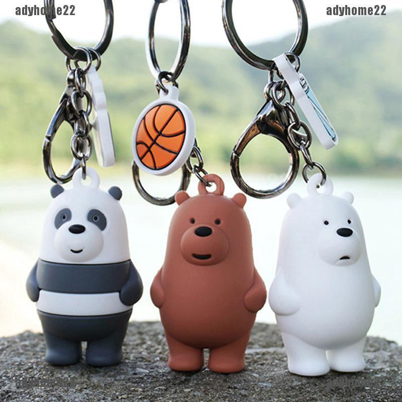 Ay✿We bare bears พวงกุญแจ หมีน้ําแข็ง พวงกุญแจ เชือกเส้นเล็ก กระเป๋า จี้เครื่องประดับ