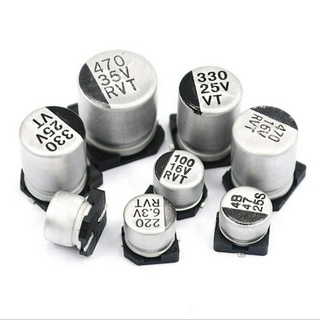 1ชิ้นCapacitor SMD 6.3v 10v 16v 25v 35v 50v 63v 1uf 2.2uf 3.3uf 4.7uf 10uf 22uf 33uf 47uf 100uf 220uf 330uf 470uf 1000uf