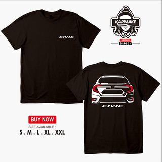 เสื้อยืดผ้าฝ้ายพิมพ์ลายแฟชั่น เสื้อยืด ลาย Honda Civic FC สําหรับยานยนต์