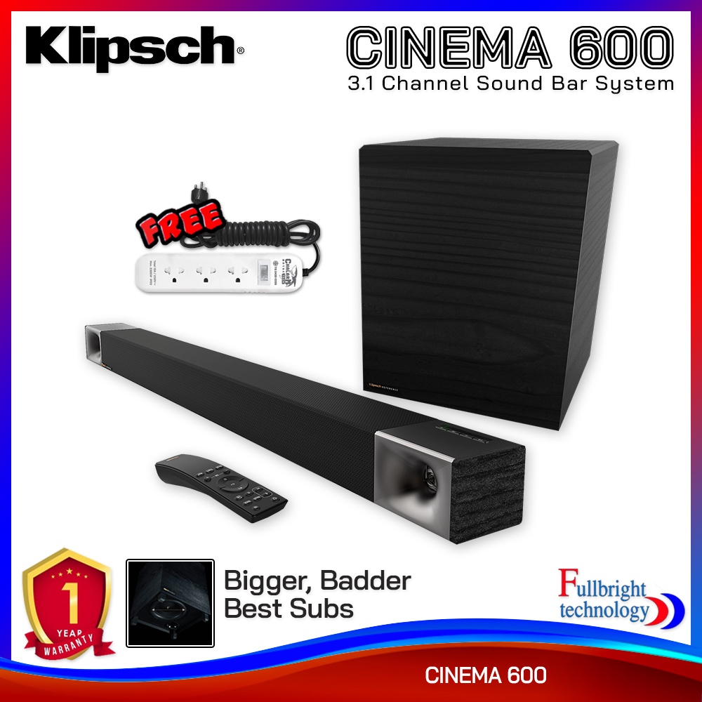 Klipsch Cinema 600 3.1 Sound Bar System ลำโพงซาวด์บาร์พร้อมซับวูฟเฟอร์ ...