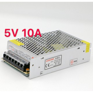 Switching Power Supply สวิตชิ่งเพาเวอร์ซัพพลาย 5V 10A 50W(สีเงิน)