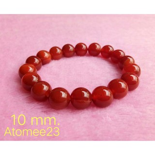 กำไลหิน หินคาร์เนเลี่ยน  ขนาด 10 mm.