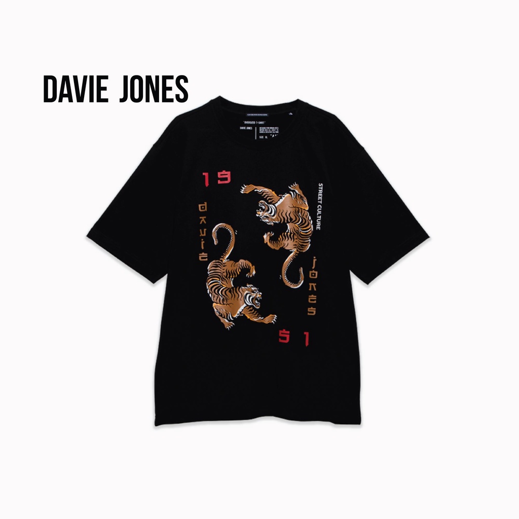 เสื้อยืดใหม่-2022davie-jones-เสื้อยืดโอเวอร์ไซส์-พิมพ์ลาย-สีดำ-graphic-print-oversized-t-shirt-in-black-tb0292bkl-xl-xx