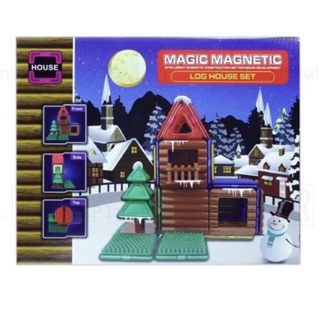 ตัวต่อแม่เหล็กเสริมทักษะ Magic magnet Log house set ของเล่นเสริมพัฒนาการรรวม 36ชิ้น