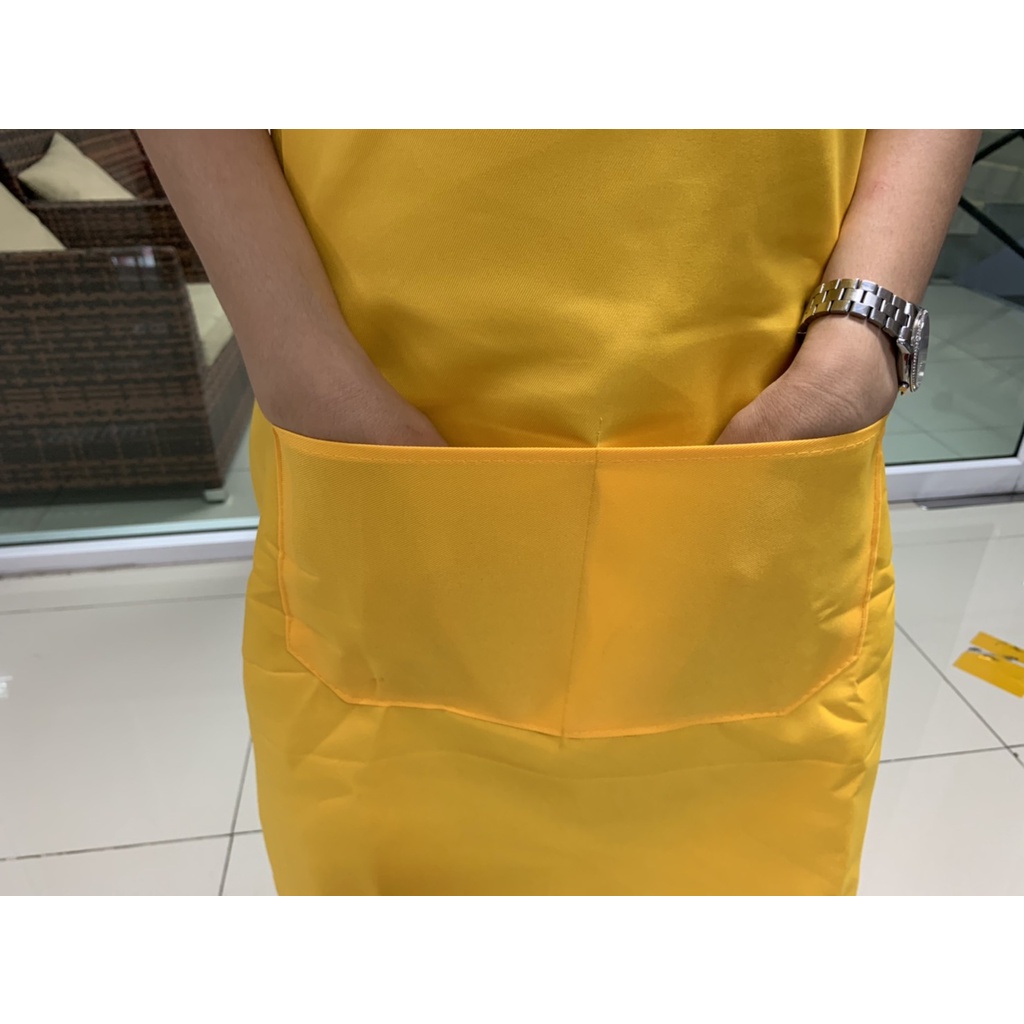 พร้อมส่ง-ผ้ากันเปื้อน-ผ้ากันเปื้อนผู้ใหญ่-เอี๊ยมทำอาหาร-มี-2กระเป๋า-มีหลายสีให้เลือก-สินค้าในไทย