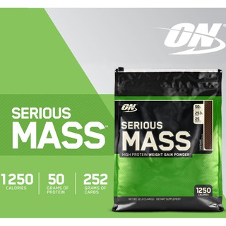 สินค้า เวย์โปรตีนเพิ่มน้ำหนัก Serious mass 12ปอนด์ (รสช๊อคโกแลต & วานิลลา)