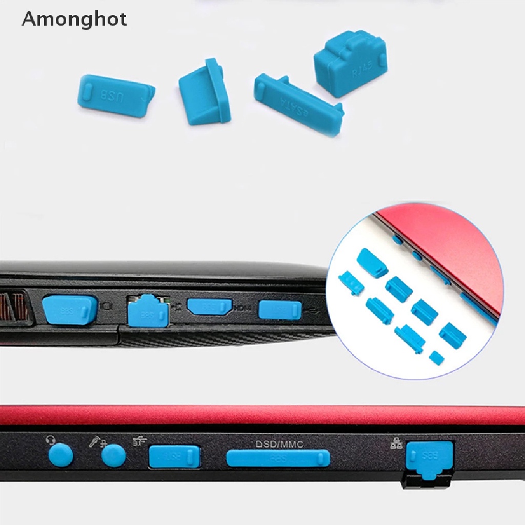 amonghot-ขายดี-ชุดปลั๊กยาง-ป้องกันฝุ่น-hdmi-vga-port-สําหรับแล็ปท็อป-16-ชิ้นต่อชุด