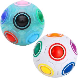 XIAORUI Puzzle Ball, Magic Rainbow Ball Puzzle Cube Fidget Toys Brain Teaser for Kids Adults, Pack of 2