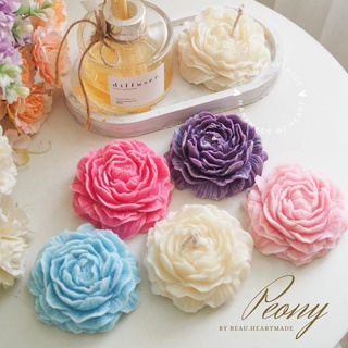 เทียนหอมรูปดอกโบตั๋น Peony หลากหลายสี เทียนหอมตกแต่งบ้าน ไร้ควัน ไม่ผสมพาราฟิน เทียนหอมไขถั่วเหลือง เทียนหอมของขวัญ