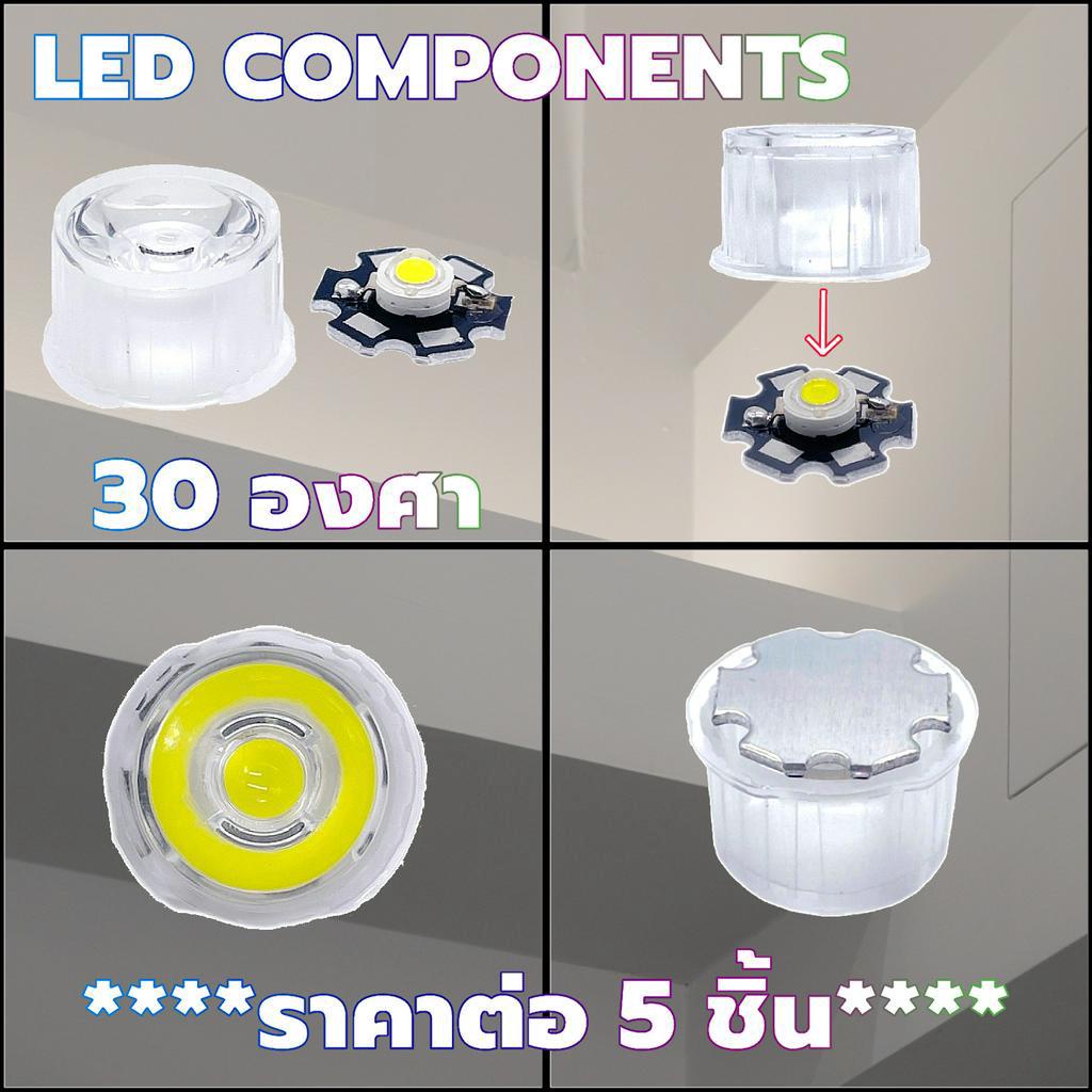 lens-led-รวมแสง-led-high-power-เลนส์ไฟ-ขนาด-size-24x14mm-ราคาต่อ-5-ชิ้น-สีใส-มุมเลนส์-15-30-60-120-กันน้ำ