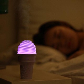 ICECREAM Humidifier เครื่องพ่นควันเพิ่มความชื้นเรืองแสงได้ รูปนกเพนกวิน(ชมพู)