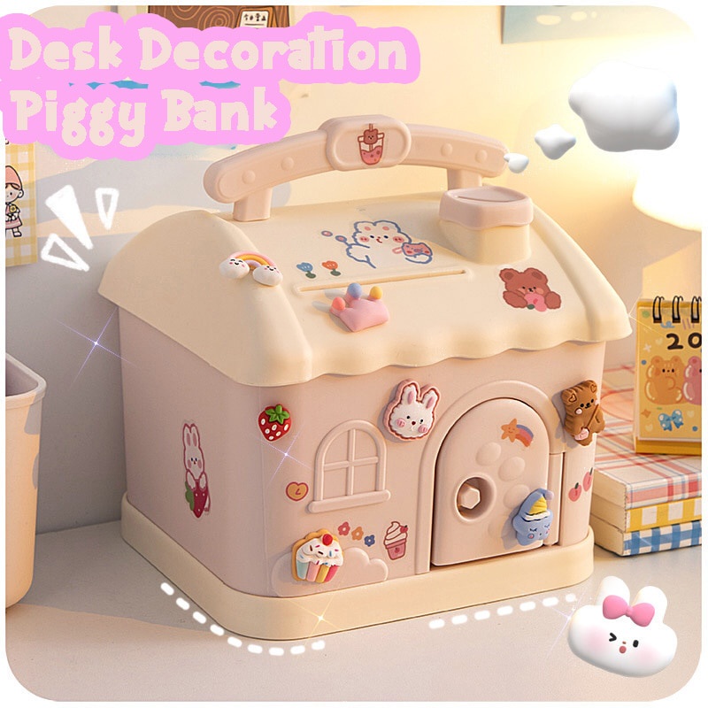 พร้อมส่ง-กระปุกออมสินการ์ตูน-บ้านออมสิน-กระปุกออมสินรูปบ้าน-แถมสติกเกอร์-สติกเกอร์-3d