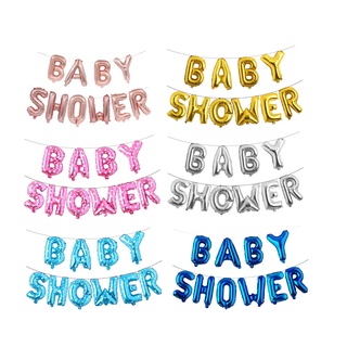 ลูกโป่งฟอยล์ตัวอักษร Baby Shower (1Set มี10ตัวอักษร)