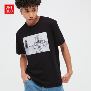 เสื้อยืดสีดำอินเทรนด์Uniqlo UT เสื้อยืดแขนสั้น พิมพ์ลายแอนิเมชั่น Pixar สําหรับผู้ชาย และผู้หญิง 451864S M L   XL  XXL