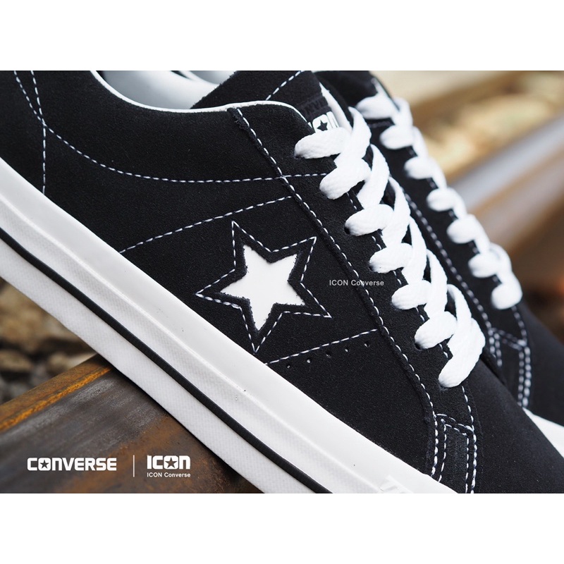 ภาพหน้าปกสินค้าConverse One Star PRO OX - Black  ฟรีเชือกดำ แท้ พร้อมถุงshop จากร้าน iconconverse บน Shopee
