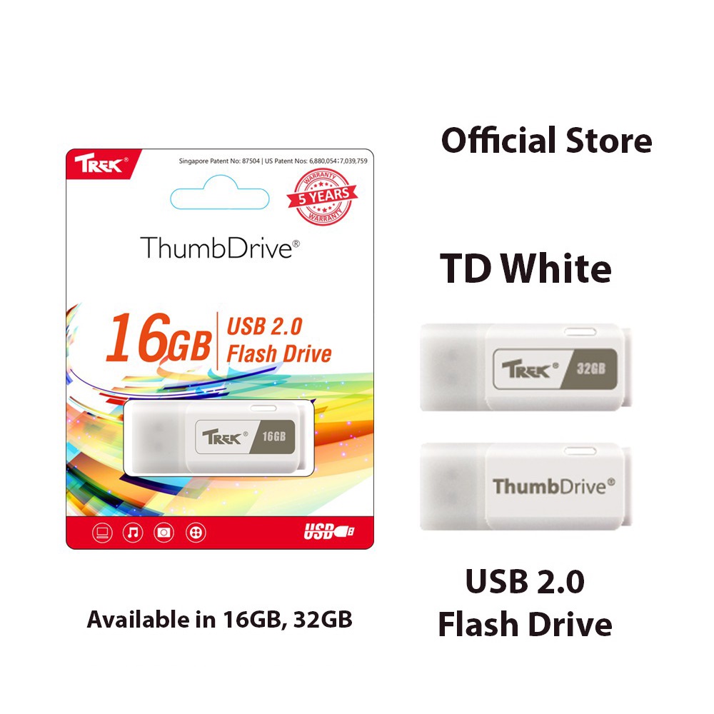ภาพสินค้าTrek TD White แฟลชไดร์ฟรุ่นสีขาว พิเศษราคาถูก อัพโหลดข้อมูลเร็วและพกพาสะดวก USB 2.0 Flash Drive (16GB/32GB) จากร้าน thumbdriveplusth บน Shopee ภาพที่ 4