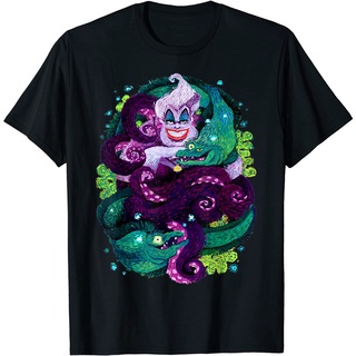 เสื้อยืดผ้าฝ้ายพรีเมี่ยม เสื้อยืด พิมพ์ลาย Disney The Little Mermaid Ursula Sea Witch สําหรับผู้ชาย