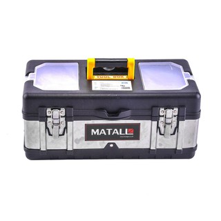 กล่องเครื่องมือช่าง กล่องเครื่องมือ Pro Stainless+Plastic MATALL 19 นิ้ว 5019B สีดำ-เงิน กล่องเครื่องมือ เครื่องมือช่าง