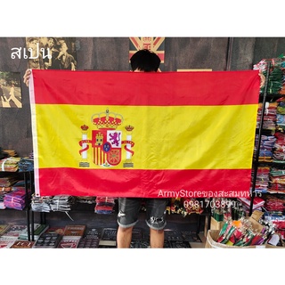 &lt;ส่งฟรี!!&gt; ธงชาติ สเปน Spain Flag 4 Size พร้อมส่งร้านคนไทย