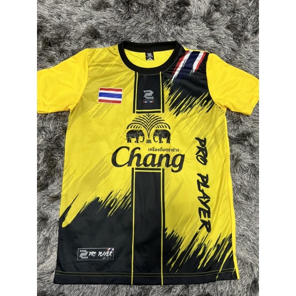 เสื้อกีฬาpro-player-ของเเท้พร้อมเฟกโลโก้ธงชาติไทยเเละสปอนเซอร์ช้าง