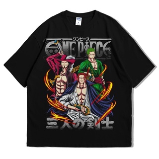 T-shirt  เสื้อยืด ลายการ์ตูนอนิเมะ One Piece สีแดงS-5XL