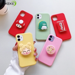 3D Silicone lovely Cartoon Phone Holder Case For  Samsung Galaxy S9 S8 S8+ Plus S7 Edge Case Cute Stand Cover