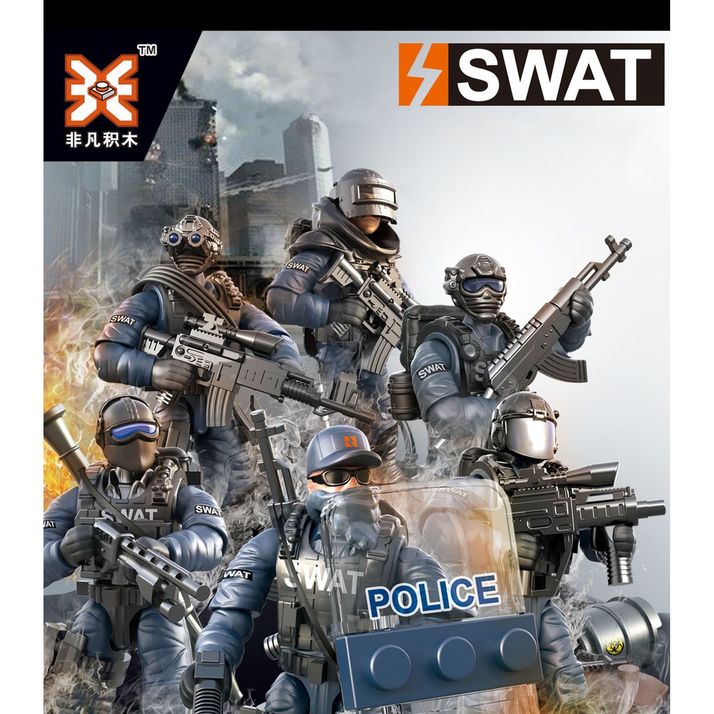โมเดลตำรวจ-ฟิกเกอร์ทหาร-swat-units-บล็อคตัวต่อเลโก้ตำรวจ-โมเดลทหาร