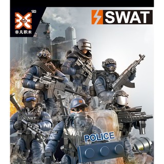 โมเดลตำรวจ ฟิกเกอร์ทหาร swat units บล็อคตัวต่อเลโก้ตำรวจ โมเดลทหาร