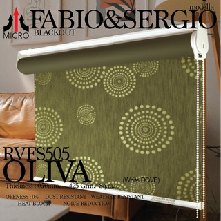 RVFS505 ม่านม้วน ทึบแสง สีเขียวโอลีฟ OLIVA รุ่น “FABIO &amp; SERGIO”