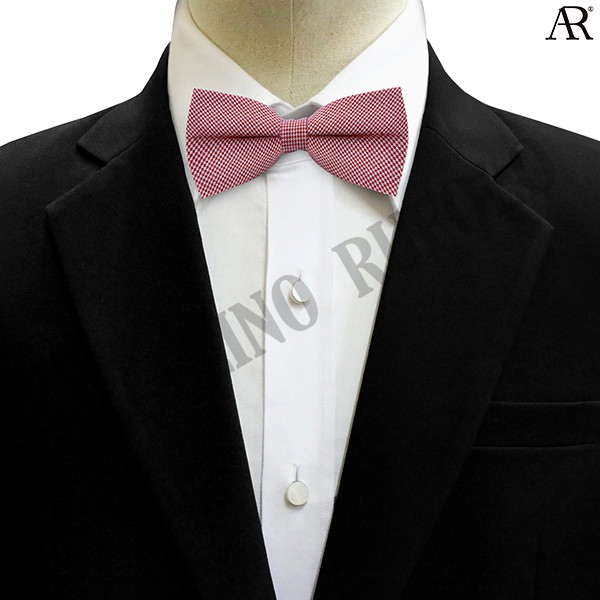 angelino-rufolo-bow-tie-ผ้าไหมทอผสมคอตตอนคุณภาพเยี่ยม-โบว์หูกระต่ายผู้ชาย-ดีไซน์-weave-สีกรมท่า-สีแดง