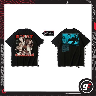 9FEB เสื้อ Bootleg ลาย kurt cobain สีดำ