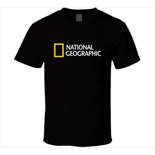 เสื้อยืดแขนสั้นลําลอง พิมพ์ลายโลโก้ National Geographic พลัสไซซ์ สไตล์ฮิปฮอป สําหรับผู้ชาย