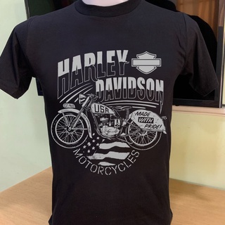 เสื้อยืดผู้ชาย เสื้อฮาเลย์ (harley davidson) ผ้าบาง50/50 เสื้อผ้า เสื้อวินเทจ USA  เสื้อผู้ชาย เสื้อยืดคอกลม