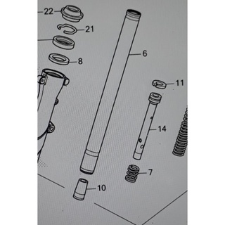 51410-K1Z-J11 แกนโช้คอัพหน้า (SHOWA) Honda Pcx160 แท้ศูนย์