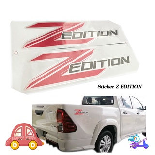 สติ๊กเกอร์ sticker Z - EDITION พื้นเทาบอล Z แดง (ตามรูป) สติ๊กเกอร์ ติด toyota hilux revo zedition มีบริการเก็บปลายทาง