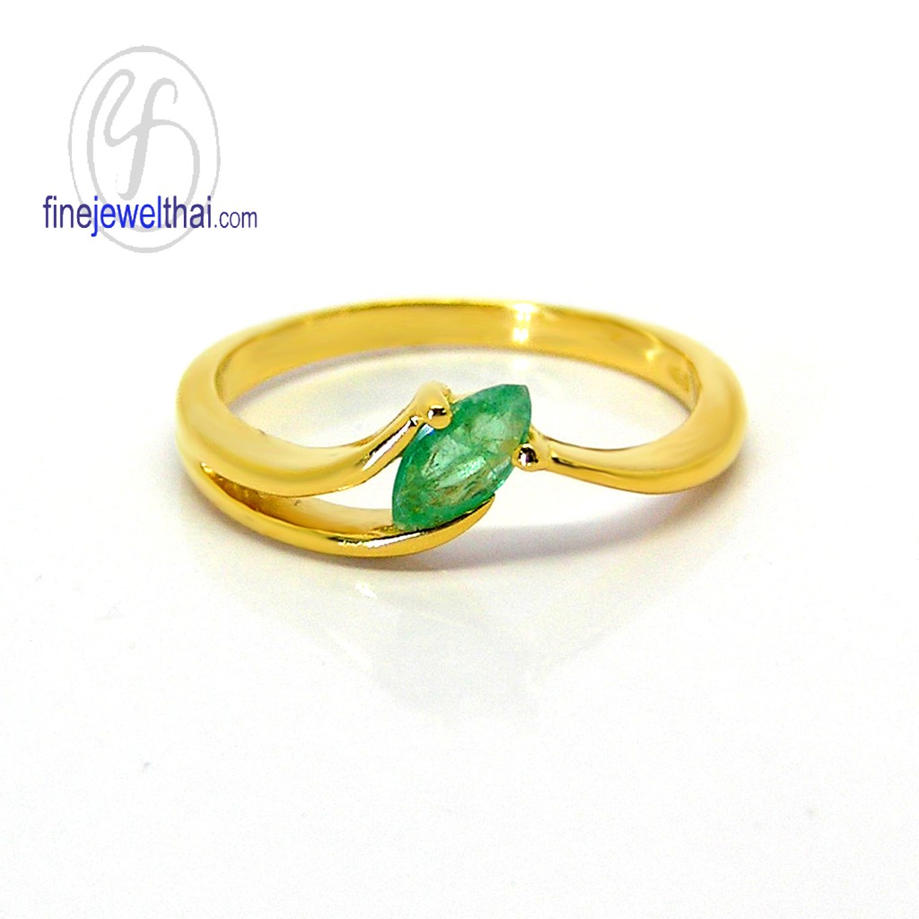 finejewelthai-แหวนมรกต-พลอยแท้-พลอยราศี-พลอยมรกต-พลอยประจำเดือนเกิดพฤษภาคม-emerald-silver-r1100em-g