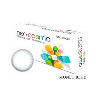 คอนแทคเลนส์ Monet Blue (Neo Cosmo) ส่งฟรีไม่ต้องใช้โค้ด ขนาดเท่าตาดำปกติ ลายฮิต สีฟ้ามินิมอล เรียบๆใส่ได้ทุกวัน