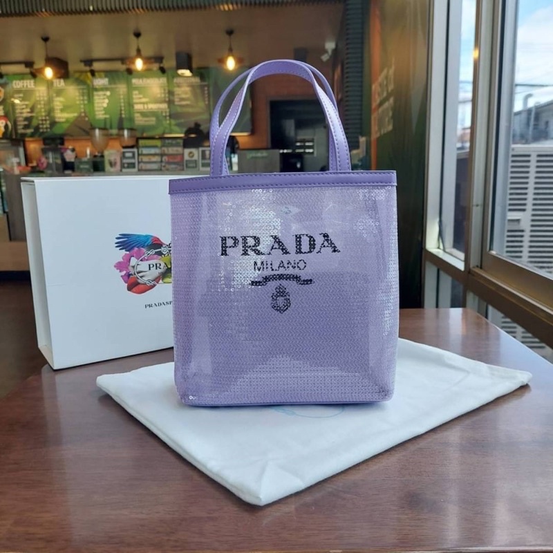 พร้อมส่ง-กระเป๋า-prada-small-sequined-mesh-tote-bag-grade-ออริoriginal