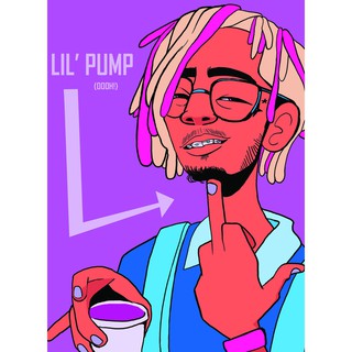 โปสเตอร์ Lil Pump ลิล ปัมป์ Poster วอลเปเปอร์ ตกแต่งผนัง Hip hop Hiphop ฮิปฮอป rapper แร็ปเปอร์ ของขวัญ โปสเตอร์ฮิปฮอป