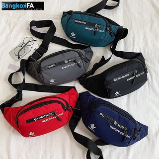 bangkoklist(BA1698) กระเป๋าคาดอกและเอวลายWANLIFUช่องเยอะมาก