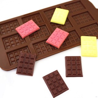 [broxah.th]12 Hole Chocolate Mold Cavity Silicone Mold Mini Rectangle Waffle Mould Resuable Chocolate Break-Apart Tool