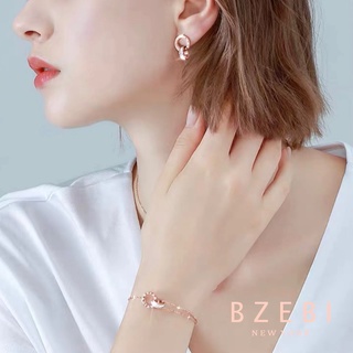 สินค้า BZEBI ต่างหูเหล็กไทเทเนียม สแตนเลส ผู้หญิง เงิน แฟชั่น เกาหลี ทอง earrings สไตล์เกาหลี มินิมอล สีโรสโกลด์ เครื่องประดับแฟชั่น สําหรับผู้หญิง 965e