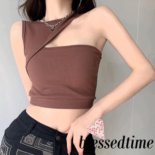 Now-Women Tanks Tops with Solid Color, Skinny Version Irregular Casual Style Summer Clothing